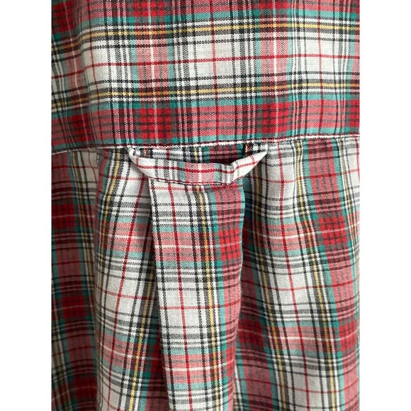 VTG Witts End Plaid LS Shirt Button Front Top Red Green White Men Large - Picture 10 of 13